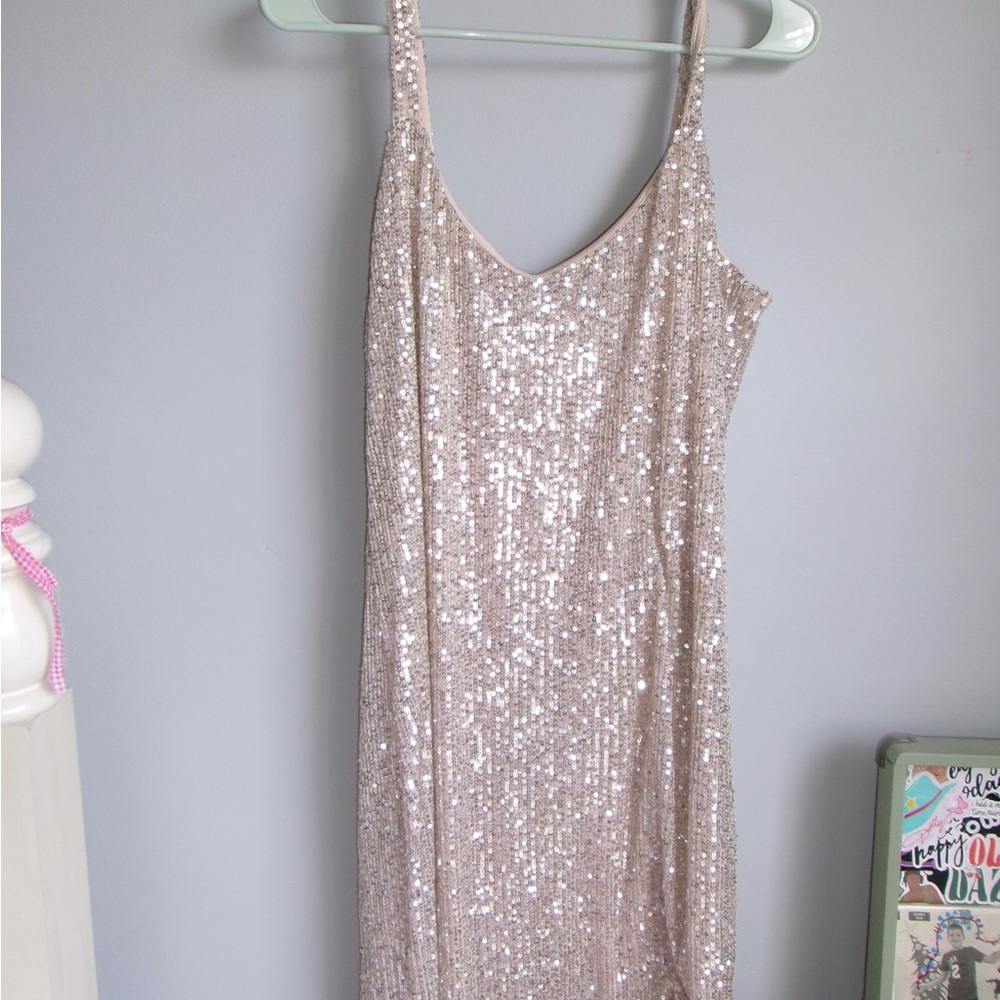 Maurices Shimmering Backless Dress in Silver